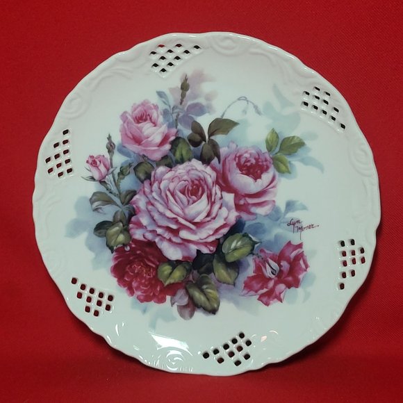 Bradford Exchange  Classic Roses Magic in Mauve Lyn Moser Decorative Plate 1996 - Picture 1 of 10